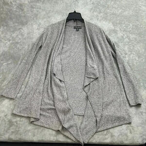 Barefoot Dreams Cardigan Sweater Women S/M Gray Open Front Bamboo Chic Lite Cozy